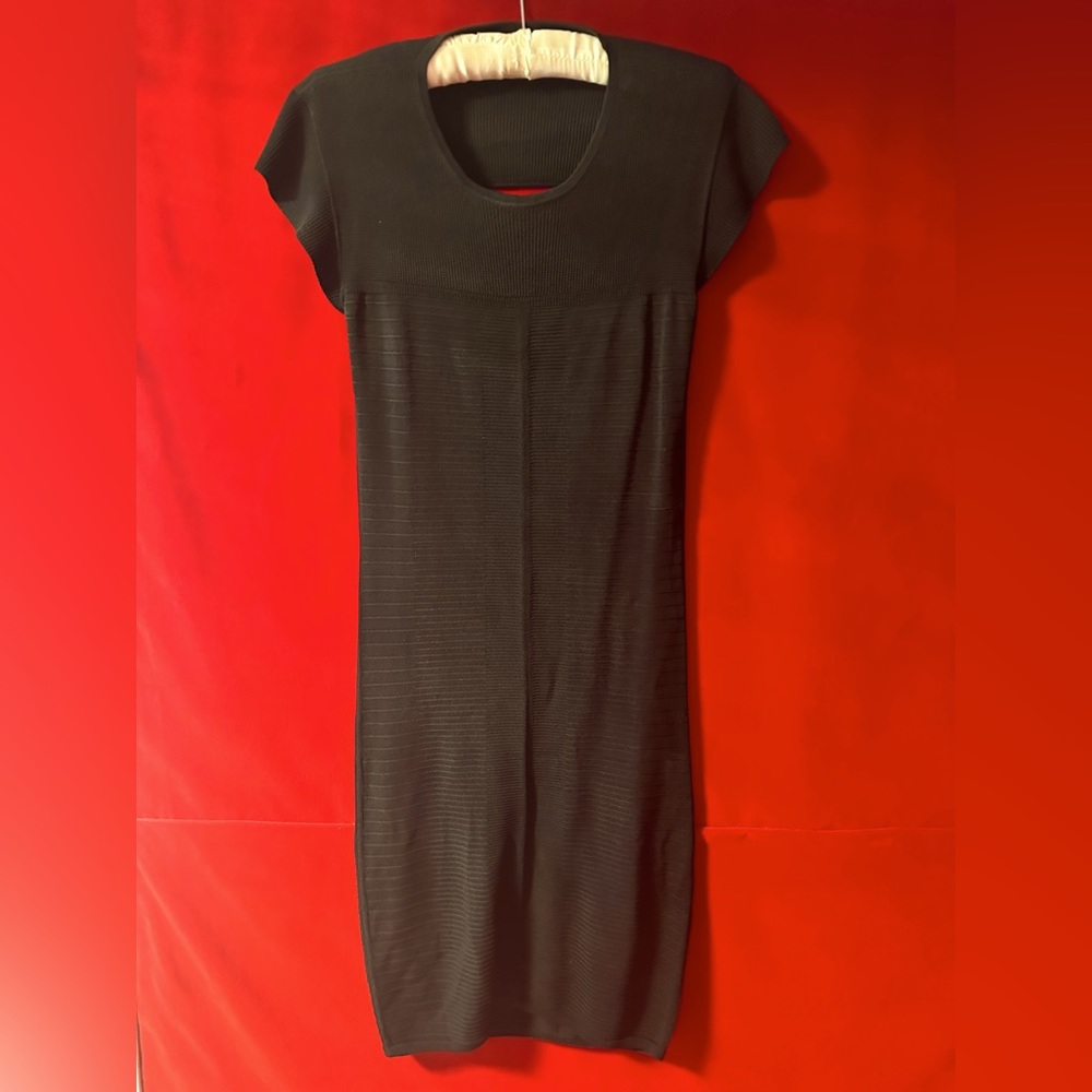 Surface To Air Black Fine Knit Open Back little black Dress